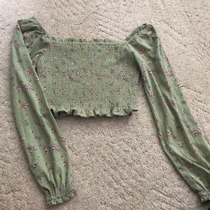 Juniors SO long sleeve crop top